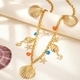 YLC-YL-2039 Gold Waist Chain Starfish Shell Conch Waist Chain For Women Beach Vacation