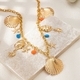 YLC-YL-2039 Gold Waist Chain Starfish Shell Conch Waist Chain For Women Beach Vacation
