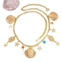 YLC-YL-2039 Gold Waist Chain Starfish Shell Conch Waist Chain For Women Beach Vacation