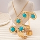 Geometric Lace Ruched Stud Earrings Bracelet Ring Necklace Set