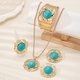 Geometric Lace Ruched Stud Earrings Bracelet Ring Necklace Set