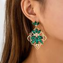 Retro Multicolor Hollow Diamond-Studded Earrings Palace Style