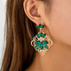 Retro Multicolor Hollow Diamond-Studded Earrings Palace Style