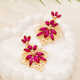 Retro Multicolor Hollow Diamond-Studded Earrings Palace Style