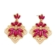 Retro Multicolor Hollow Diamond-Studded Earrings Palace Style