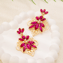 Retro Multicolor Hollow Diamond-Studded Earrings Palace Style