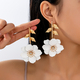 Inlaid Flower Earrings For Women Beach Vacation Wear