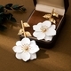 Inlaid Flower Earrings For Women Beach Vacation Wear