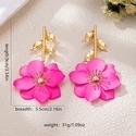 Inlaid Flower Earrings For Women Beach Vacation Wear
