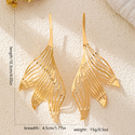 YLC-ES-2197 Gold Earrings Irregular Hollow Leaf Earrings For Women