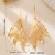 YLC-ES-2197 Gold Earrings Irregular Hollow Leaf Earrings For Women