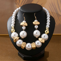 Baroque Style Faux Pearl Necklace And Earring Set
