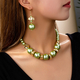 Baroque Style Faux Pearl Necklace And Earring Set