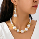 Baroque Style Faux Pearl Necklace And Earring Set