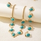 YLC-TZ-2259 Gold Set Vintage Inlaid Blue Turquoise Spiral Jewelry Set For Women
