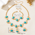 YLC-TZ-2259 Gold Set Vintage Inlaid Blue Turquoise Spiral Jewelry Set For Women