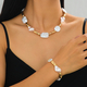 YLC-TZ-2672 Gold Set Irregular Pearl Beaded Necklace Bracelet Set For Women