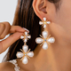 YLC-ES-2363 White Earrings Vintage Palace Style Faux Pearl Flower Earrings For Women