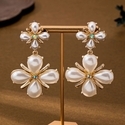 YLC-ES-2363 White Earrings Vintage Palace Style Faux Pearl Flower Earrings For Women