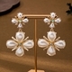 YLC-ES-2363 White Earrings Vintage Palace Style Faux Pearl Flower Earrings For Women
