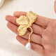 YLC-XZ-2859 Gold Brooch Ginkgo Leaf Pearl Brooch Vintage Gold Brushed Pin For Women