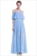 Schulterfreies Maxikleid mit Chiffon-Überzug und perlenbesetztem Träger