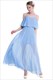 Schulterfreies Maxikleid mit Chiffon-Überzug und perlenbesetztem Träger
