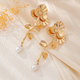 YLC-ES-1926 Gold Earrings 3D Flower Tassel Earrings For Women Party Banquet Wear