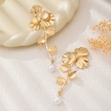 YLC-ES-1926 Gold Earrings 3D Flower Tassel Earrings For Women Party Banquet Wear