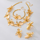 YLC-TZ-2302 Gold Set Vintage Butterfly Flower Jewelry Set For Women