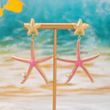 Starfish Drip Oil Pearl Pendant Earrings For Women