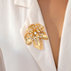 YLC-XZ-2228 Gold Brooch Retro Inlaid Flower Brooch Elegant Women's Party Accessory