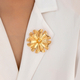 YLC-XZ-2226 Gold Brooch Irregular Multi-Petal Flower Brooch For Women