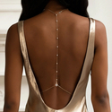 Elegant Pearl And Rhinestone Back Chain For Women