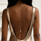 Elegant Pearl And Rhinestone Back Chain For Women