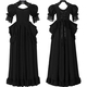 Renaissance-Damenkleid Stil 7 Schwarz (Auf Lager) Vintage europäischer Hofstil formelles Abendkleid für Damen