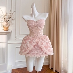 Pink (Lace Short Skirt)