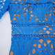 Blue French-Style Hollow-Out Lace Trim Long Dress