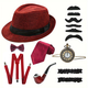 Vintage 1920S Party Ball Men's Set With Top Hat Pipe Pocket Watch Bow Tie
