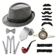 Vintage 1920S Party Ball Men's Set With Top Hat Pipe Pocket Watch Bow Tie