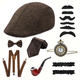 Vintage 1920S Party Ball Men's Set With Top Hat Pipe Pocket Watch Bow Tie