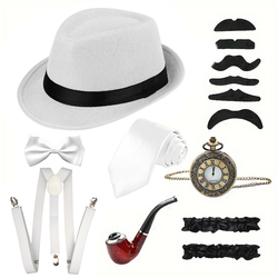 White Round Top Hat 8-Piece Set (60Cm Head Circumference)