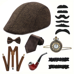 Coffee Flat Cap 8-Piece Set (60Cm Head Circumference)