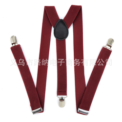 Men's Suspenders Wine Red