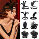 1920S Masquerade Feather Headband Gatsby Party Costume Accessory
