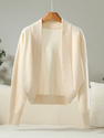Minimalistischer einfarbiger Wollschal-Mantel Damen lockerer Fledermausärmel-Cardigan