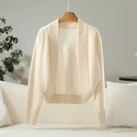 Minimalistischer einfarbiger Wollschal-Mantel Damen lockerer Fledermausärmel-Cardigan