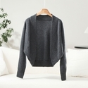 Minimalistischer einfarbiger Wollschal-Mantel Damen lockerer Fledermausärmel-Cardigan