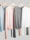 Lyocell Worsted Thin Crew Neck Knit Cardigan