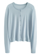 Lyocell Worsted Thin Crew Neck Knit Cardigan
